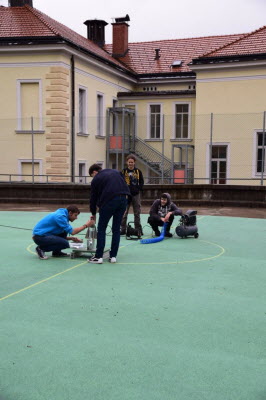 Testing the water rockets